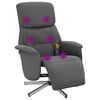 vidaXL Massage Recliner Chair with Footrest Dark Grey Fabric