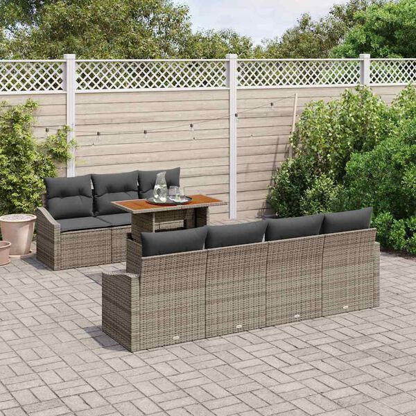 vidaXL Garden Dining Set with Cushion Grey and Brown 100 x 55 x 73 cm