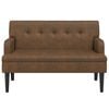 vidaXL Bench with Backrest Brown 112x65.5x75 cm Faux Suede Leather