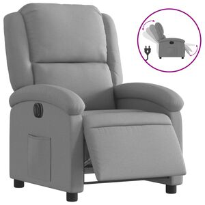 vidaXL Electric Recliner Chair Light Grey Fabric