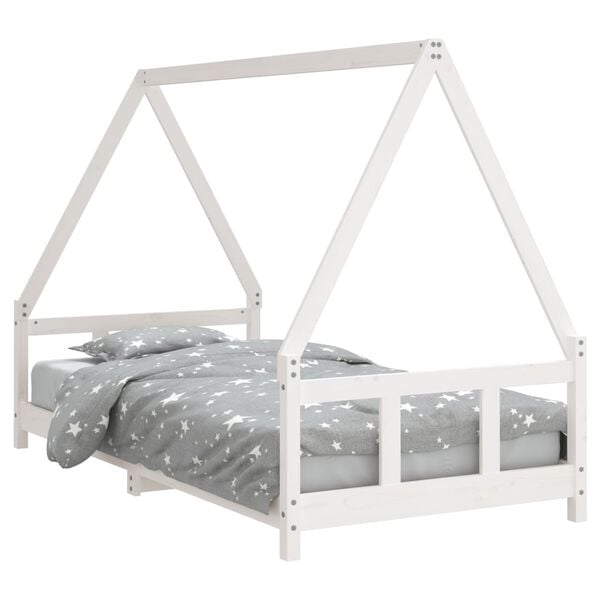 vidaXL Kids Bed Frame White 90x190 cm Solid Wood Pine