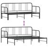 vidaXL Daybed with Trundle without Mattress Black 92x187 cm Single Metal
