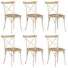 vidaXL Cross Chairs 6 pcs White Solid Mango Wood