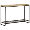 vidaXL Console Table | Natural Wood, Black | Solid Mango Wood, Iron