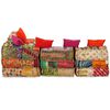 vidaXL 4-Seater Modular Pouffe Patchwork Fabric