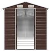 vidaXL Garden Shed Brown 191x555x198 cm Galvanised Steel