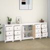 vidaXL Sideboard White 230x35x80 cm Solid Wood Pine