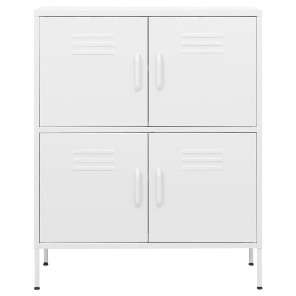 vidaXL Storage Cabinet White 80x35x101.5 cm Steel