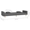 vidaXL 2-Seater Sofa Bed with Two Pillows Dark Grey Fabric