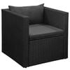 vidaXL 4 Piece Garden Lounge Set Poly Rattan Black and Grey