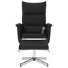 vidaXL Massage Recliner Chair with Footstool Black Faux Leather