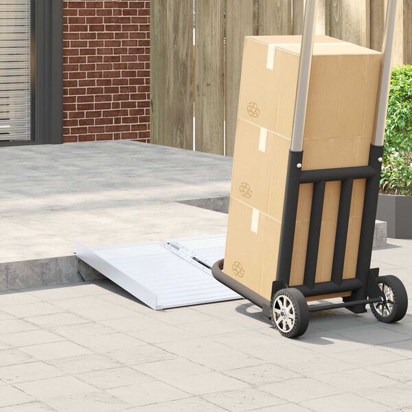 vidaXL Wheelchair Ramp Folding Silver 62 x 73 x 5 cm Aluminium