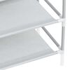 vidaXL Shoe Rack with 10 Shelves Metal and Non-woven Fabric Silver
