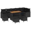 vidaXL Garden Sofa Set 10 pcs 9-Seater Black