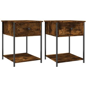 vidaXL Bedside Tables 2 pcs Smoked Oak 44x45x58 cm Engineered Wood