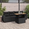 vidaXL 5 Piece Garden Sofa Set with Cushions Black Poly Rattan