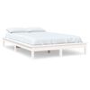vidaXL Bed Frame without Mattress White Solid Wood Pine King Size