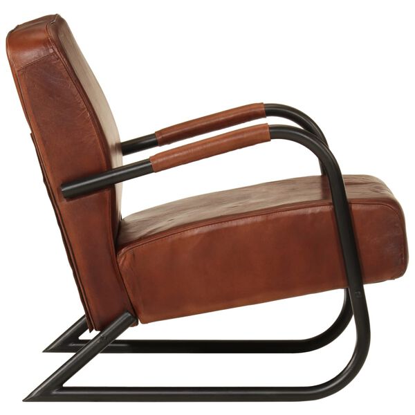 vidaXL Sofa Chair Brown Real Leather