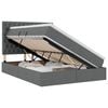 vidaXL LED Storage Bed with Mattress Dark Grey 137 x 190 cm Fabric