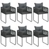 vidaXL 7 Piece Garden Dining Set PVC Rattan Black