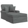 vidaXL Chaise Lounge with Skirt Dark Grey 91 x 157 x 91 cm Fabric