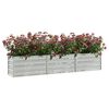 vidaXL Garden Raised Bed 240x40x45 cm Galvanized Steel Silver