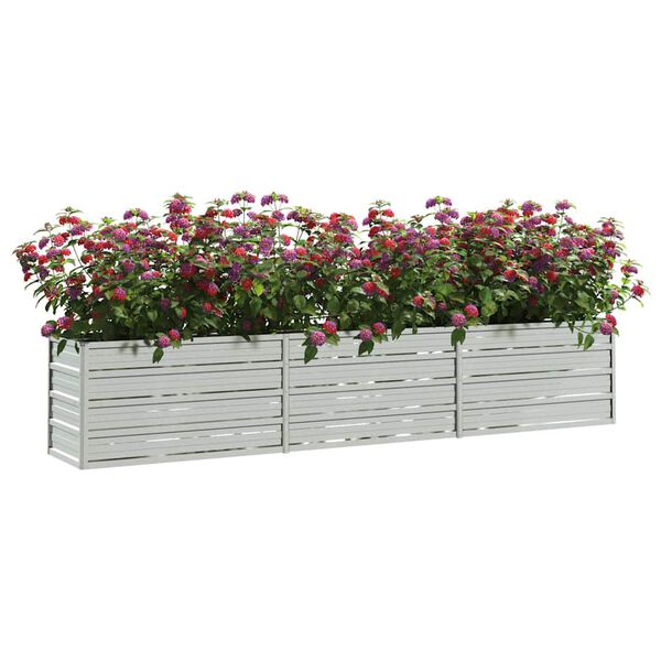 vidaXL Garden Raised Bed 240x40x45 cm Galvanized Steel Silver