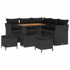 vidaXL Garden Sofa Set Height-Adjustable 8 pcs Black Poly Rattan