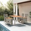 vidaXL 5 Piece Garden Dining Set with Cushions Grey Poly Rattan