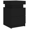 vidaXL Bedside Cabinets with LED Lights 2 pcs Black 35x39x55 cm