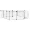 vidaXL 12-Panel Pet Cage with Door Black 35x35 cm Steel
