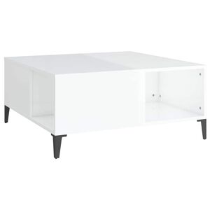 vidaXL Coffee Table High Gloss White 80x80x36,5 cm Engineered Wood