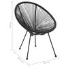 vidaXL Garden Moon Chairs 2 pcs Rattan Black