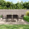 vidaXL 7 Piece Garden Dining Set with Cushions Poly Rattan and Steel