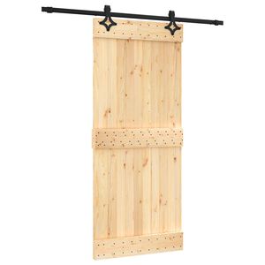 vidaXL Sliding Door 90 x 210 cm Solid Pine Wood (Untreated)
