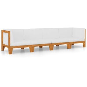 vidaXL 4 Piece Garden Lounge Set with Cushions Solid Acacia Wood