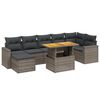 vidaXL 8 Piece Garden Sofa Set with Cushions Grey Poly Rattan