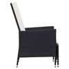 vidaXL 3 Piece Garden Lounge Set with Cushions Poly Rattan Black