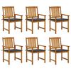 vidaXL Garden Chairs with Cushions 6 pcs Solid Acacia Wood