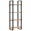 vidaXL Bookcase | Natural wood, Black | Solid acacia wood, Powder-coated iron