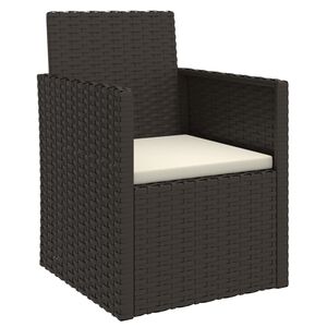 vidaXL Garden Armchair with Cushions Grey Poly Rattan