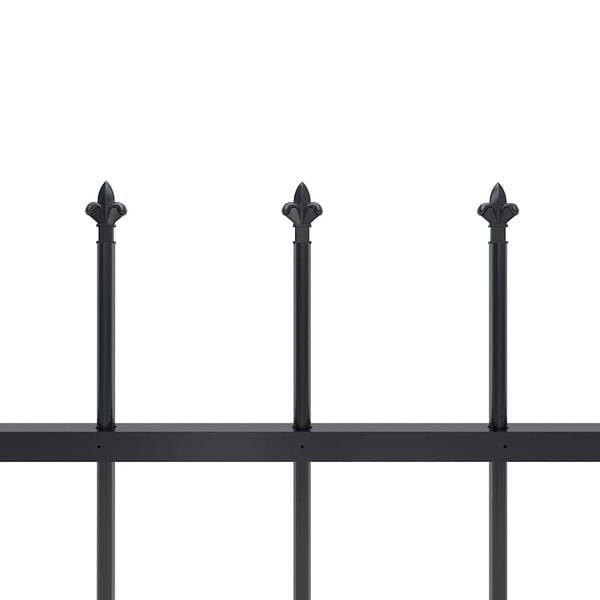 vidaXL Garden Fence Woerden with Spear Top Steel 181x80 cm Black