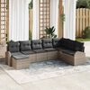 vidaXL Sofa Set with Cushion with Storage 8 pcs Grey Poly Rattan