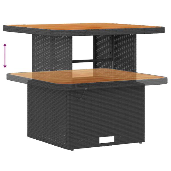 vidaXL Garden Sofa Set 9 pcs Black Poly Rattan