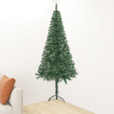 vidaXL Corner Artificial Pre-lit Christmas Tree Green 120 cm PVC