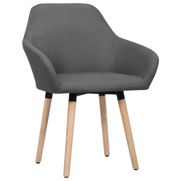 vidaXL Dining Chairs 2 pcs Dark Grey Fabric