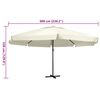 vidaXL Garden Parasol with Aluminium Pole 600 cm Sand White