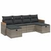 vidaXL 6 Piece Garden Sofa Set with Cushions Grey Poly Rattan