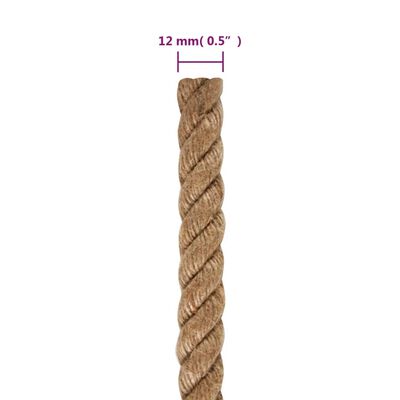 vidaXL Rope 100% Jute 12 mm 250 m