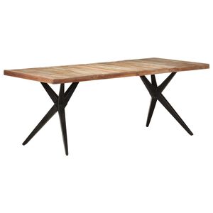 vidaXL Dining Table | Mixed Colour | Solid Reclaimed Wood | Large | Industrial